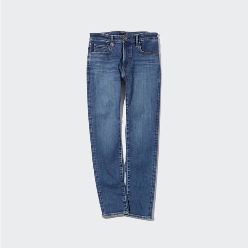 Uniqlo skinny tapered low-rise blue jeans